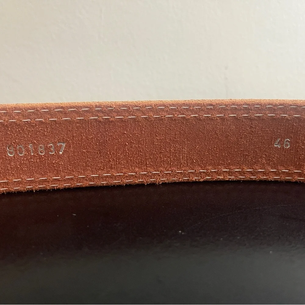 Bull Hide Belt The Maverick Hot Dipped Tan Double Stitched 1.50" Size 46 - Picture 7 of 9